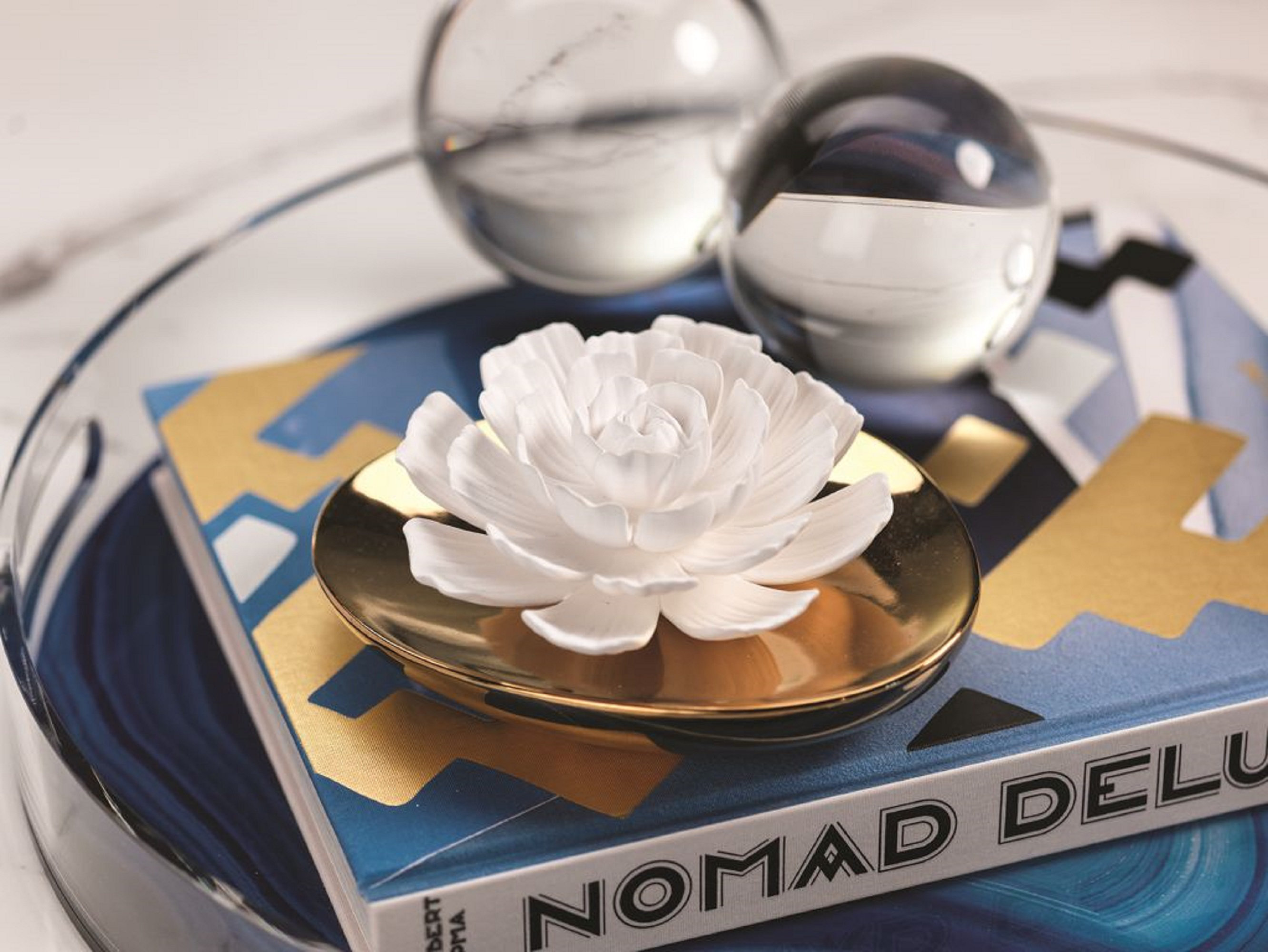 Zodax Dream Porcelain Moroccan Peony Fragrance Flower Diffuser